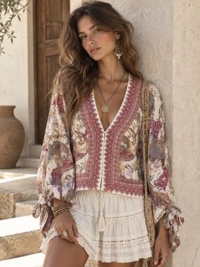 Free People Catch Me If You Can Paisley Top S